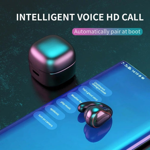 T25 Over-ear Bluetooth 5.0 Single-ear Invisible Wireless Earphone High Definition Call Super Long Standby Bone Conduction Earphone(Black)