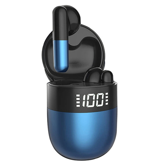 J28 TWS Wireless Bluetooth Earphones LED Digital Display HIFI Music Sport Earphone(Blue)