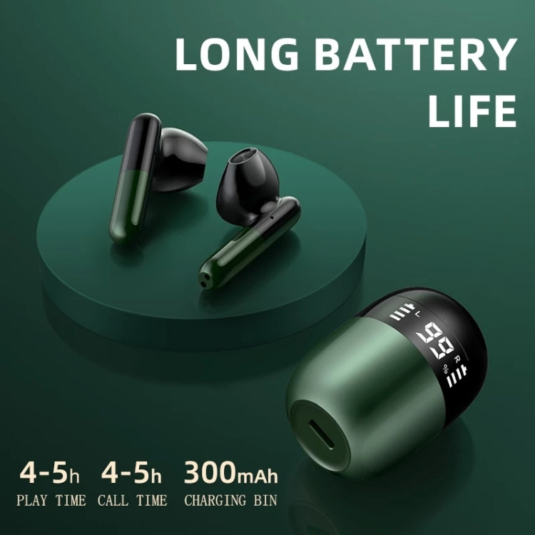 J28 TWS Wireless Bluetooth Earphones LED Digital Display HIFI Music Sport Earphone(Blue)