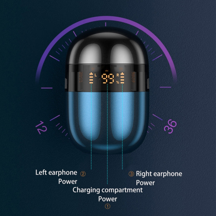 J28 TWS Wireless Bluetooth Earphones LED Digital Display HIFI Music Sport Earphone(Red)