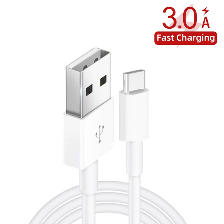 YSY-312 2 in 1 18W Portable QC3.0 Dual USB Car Charger + 1m 3A USB to USB-C / Type-C Data Cable Set(White)