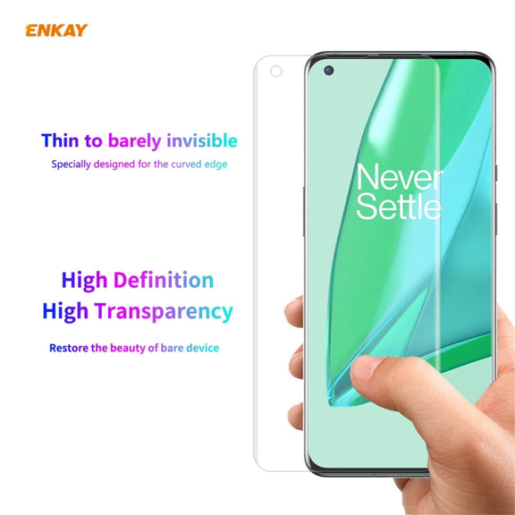5 PCS For OnePlus 9 Pro ENKAY Hat-Prince 3D Full Screen PET Curved Hot Bending HD Screen Protector Soft Film