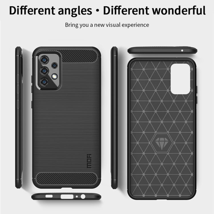 For Samsung Galaxy A52 5G/4G MOFI Gentleness Series Brushed Texture Carbon Fiber Soft TPU Case(Black)