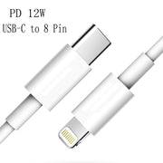XJ-61 12W USB-C / Type-C to 8 Pin PD Fast Charging Cable, Cable Length:1m