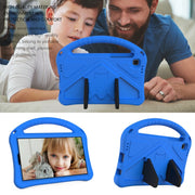 For Samsung Galaxy Tab A7 Lite 8.7(2021) T225 EVA Flat Anti Falling Protective Case Shell with Holder(Blue)