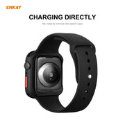 ENKAY Hat-prince Full Coverage TPU Case + Tempered Glass Protector for Apple Watch Series 6 / 5 / 4 / SE 44mm(Black)