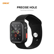 ENKAY Hat-prince Full Coverage TPU Case + Tempered Glass Protector for Apple Watch Series 6 / 5 / 4 / SE 44mm(Black)