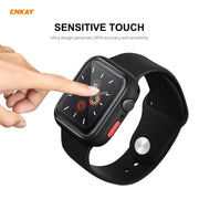 ENKAY Hat-prince Full Coverage TPU Case + Tempered Glass Protector for Apple Watch Series 6 / 5 / 4 / SE 44mm(Black)