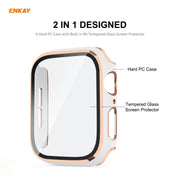 ENKAY Hat-Prince Full Coverage Electroplated PC Case + Tempered Glass Protector for Apple Watch Series 6 / 5 / 4 / SE 44mm(Black+Champagne)