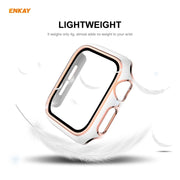ENKAY Hat-Prince Full Coverage Electroplated PC Case + Tempered Glass Protector for Apple Watch Series 6 / 5 / 4 / SE 44mm(Black+Champagne)