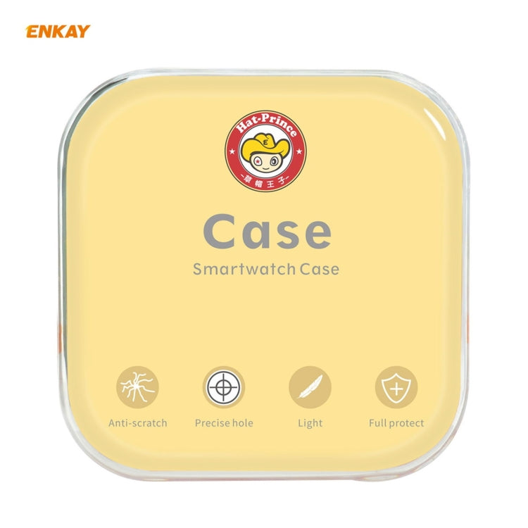 ENKAY Hat-Prince Full Coverage Electroplated PC Case + Tempered Glass Protector for Apple Watch Series 6 / 5 / 4 / SE 44mm(Black+Champagne)