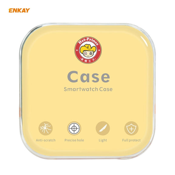ENKAY Hat-Prince Full Coverage Electroplated PC Case + Tempered Glass Protector for Apple Watch Series 6 / 5 / 4 / SE 44mm(Black+Champagne)