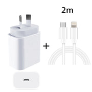20W PD 3.0 Travel Fast Charger Power Adapter with USB-C / Type-C to 8 Pin Fast Charge Data Cable, AU Plug(2m)