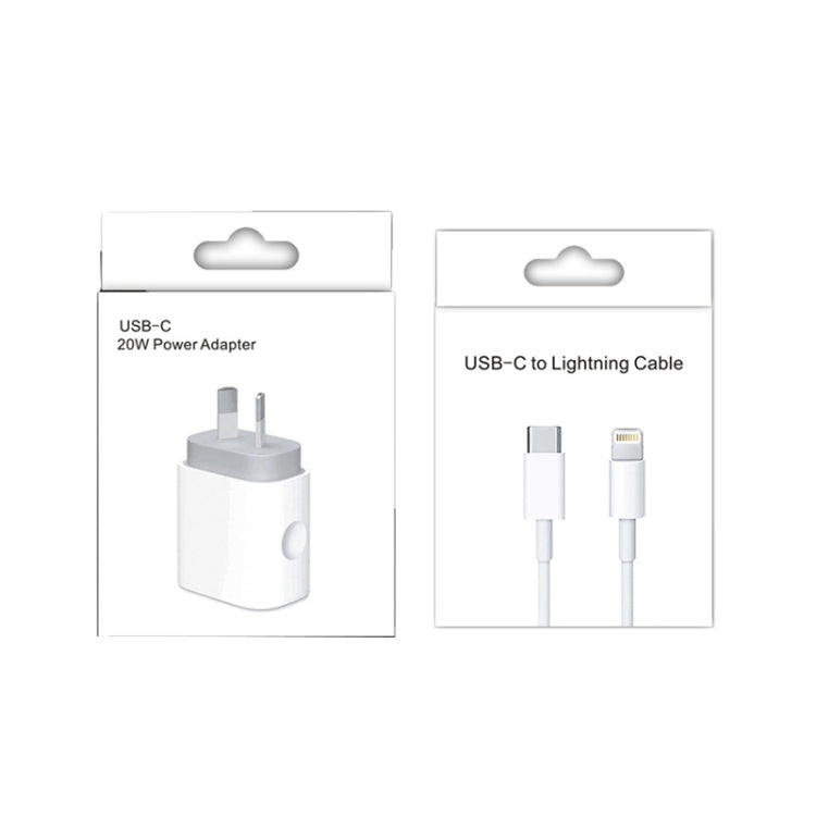 20W PD 3.0 Travel Fast Charger Power Adapter with USB-C / Type-C to 8 Pin Fast Charge Data Cable, AU Plug(1.5m)