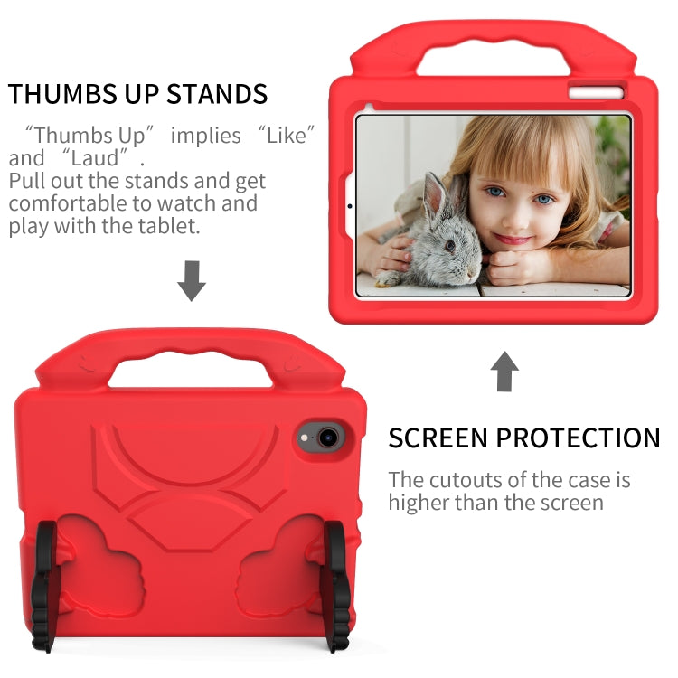 For iPad mini 6 / mini 2024 Children EVA Shockproof Tablet Case with Thumb Bracket(Red)