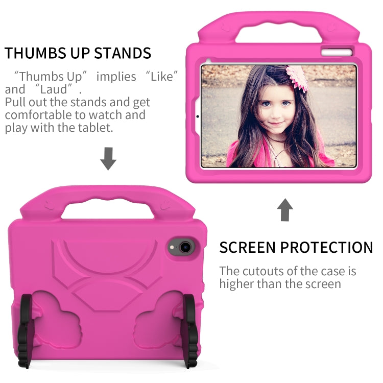 For iPad mini 6 / mini 2024 Children EVA Shockproof Tablet Case with Thumb Bracket(Rose Red)