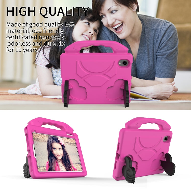 For iPad mini 6 / mini 2024 Children EVA Shockproof Tablet Case with Thumb Bracket(Rose Red)