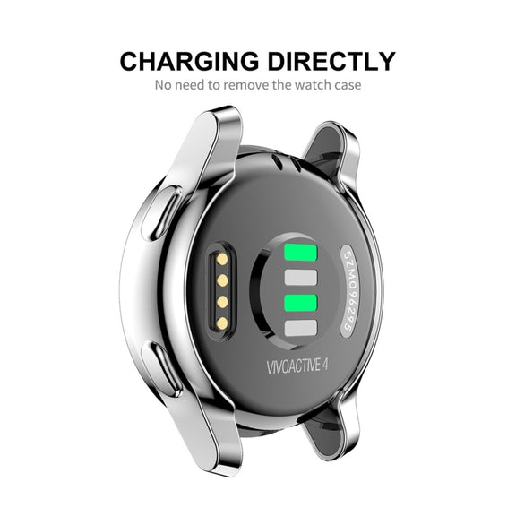 Compatible with Garmin Venu 2S 40mm / Vivoactive 4S 40mm ENKAY Hat-Prince Full Coverage Electroplate TPU Soft Case(Silver)