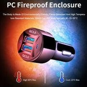 TE-092 36W Dual QC3.0 USB Fast Car Charger(Black)