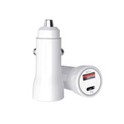 P21 PD 20W USB-C / Type-C + QC3.0 18W USB Fast Car Charger with USB to 8 Pin Data Cable Set(White)