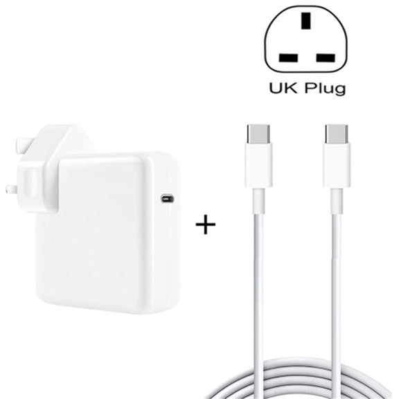 96W USB-C / Type-C Power Adapter Portable Charger with 1.8m USB-C / Type-C to USB-C / Type-C Charging Cable, UK Plug