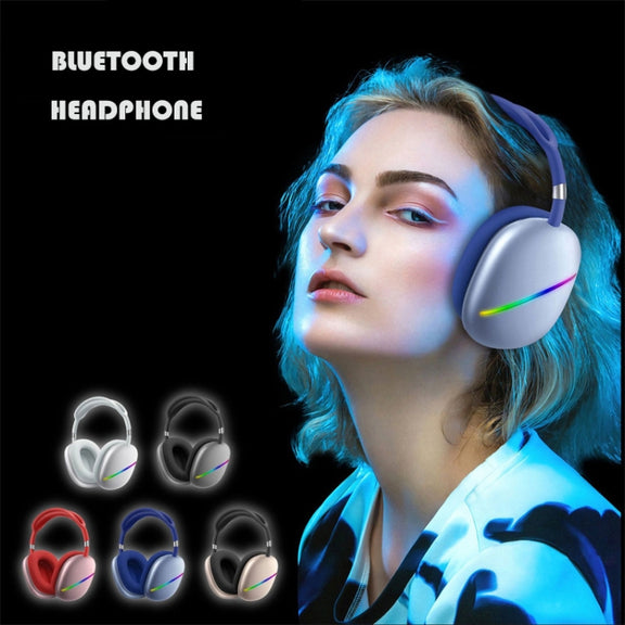 AKZ MAX10 Head-mounted RGB Wireless Bluetooth Music Headset With Microphone, Supports TF Card(Red)