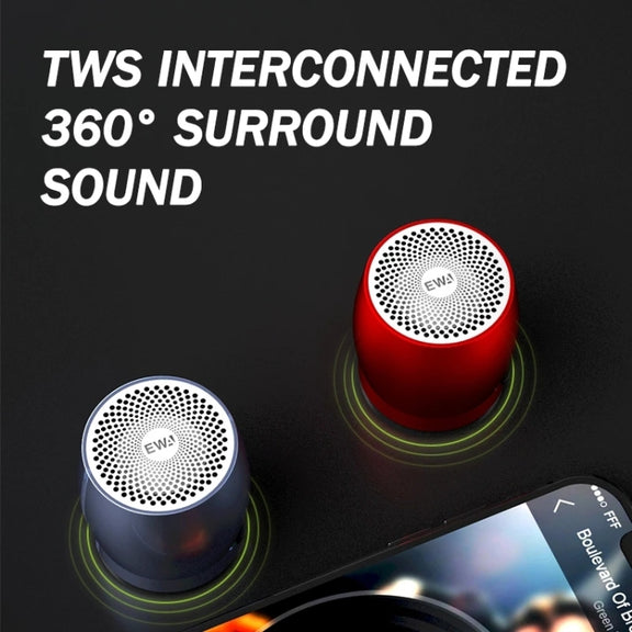 EWA A1 Portable TWS Bluetooth Wireless Speaker IPX5 Water-resistant Support TF Card(Gray)