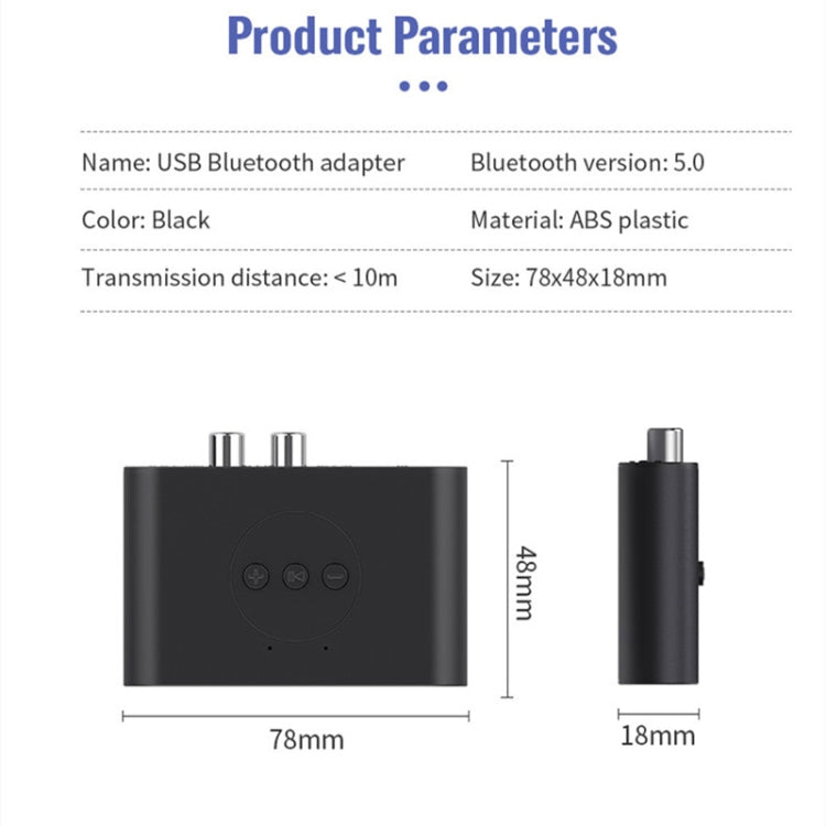 B21 Bluetooth 5.0 Audio Receiver AUX RCA Output U-disk Playback