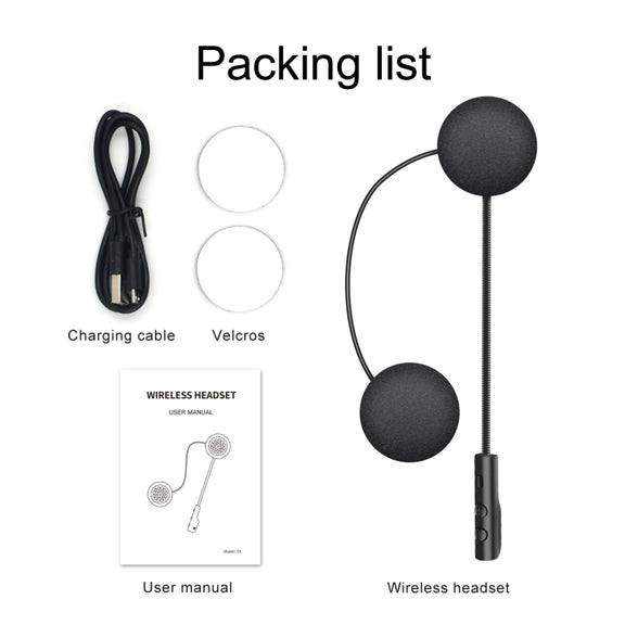 T4 Motorcycle Helmet Bluetooth Headsets BT 5.0 Stereo Automatically Connect to Support SIRI