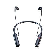 960 Neckband Magnetic Stereo Headphone with LED Display Support TF Card(Black)