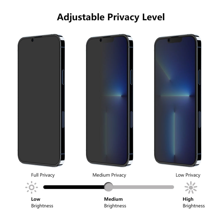 For iPhone 13 Pro Max 5pcs ENKAY Hat-Prince Full Coverage Anti-drop Privacy Screen Protector Anti-spy Tempered Glass Film
