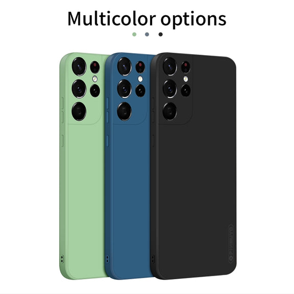 For Samsung Galaxy S21 Ultra 5G PINWUYO Touching Series Liquid Silicone TPU Shockproof Case(Blue)