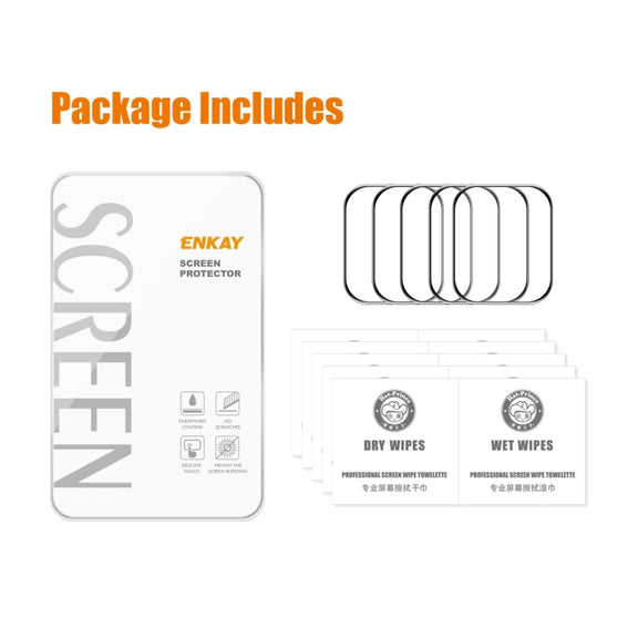 5 PCS For Apple Watch Series 7 41mm ENKAY Hat-Prince 3D Full Coverage Soft PC Edge + PMMA HD Screen Protector Film