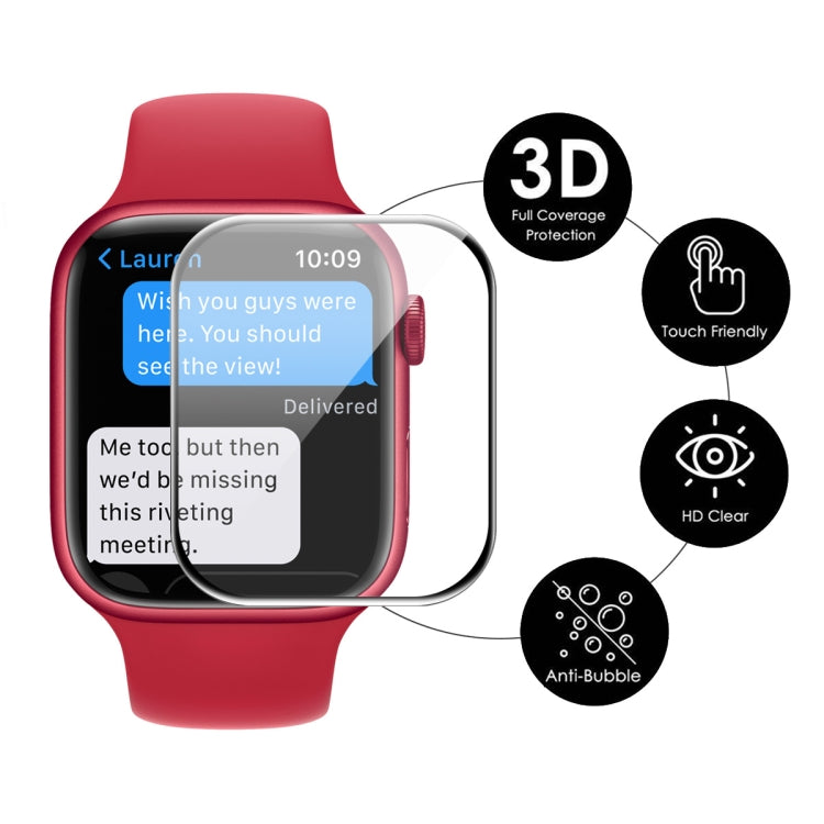 5 PCS For Apple Watch Series 7 41mm ENKAY Hat-Prince 3D Full Coverage Soft PC Edge + PMMA HD Screen Protector Film