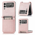 For Samsung Galaxy Z Flip3 5G Litchi Pattern Folding Leather Shockproof Card All-inclusive Case(Pink) - Galaxy Phone Cases by PMC TechLife | Online Shopping South Africa | PMC TechLife