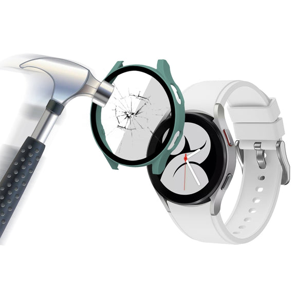 ENKAY Hat-Prince Full Coverage PC Frame + Tempered Glass Protector Composite Case for Samsung Galaxy Watch4 40mm(Green) - Watch Cases by ENKAY