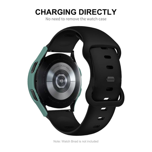 ENKAY Hat-Prince Full Coverage PC Frame + Tempered Glass Protector Composite Case for Samsung Galaxy Watch4 40mm(Transparent) - Watch Cases by ENKAY
