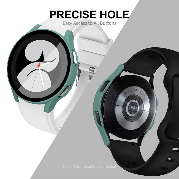 ENKAY Hat-Prince Full Coverage PC Frame + Tempered Glass Protector Composite Case for Samsung Galaxy Watch4 40mm(Transparent) - Watch Cases by ENKAY