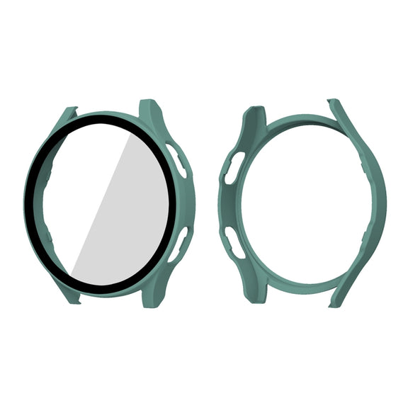 ENKAY Hat-Prince Full Coverage PC Frame + Tempered Glass Protector Composite Case for Samsung Galaxy Watch4 44mm(Green) - Watch Cases by ENKAY