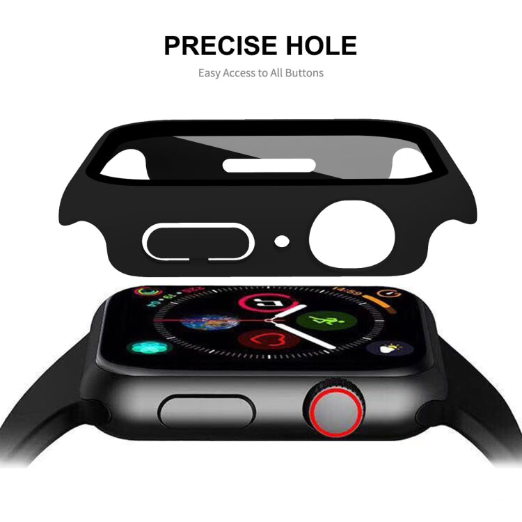 ENKAY Hat-Prince 2 in 1 PC Frame + 9H Tempered Glass Protector Full Coverage Case For Apple Watch Series 8 / 7 45mm(Red)