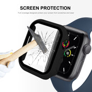 ENKAY Hat-Prince 2 in 1 PC Frame + 9H Tempered Glass Protector Full Coverage Case For Apple Watch Series 8 / 7 45mm(Red)