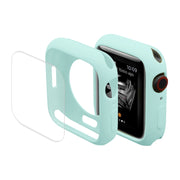ENKAY Hat-Prince Protective TPU Watch Case + Full Coverage PET Screen Protector Film For Apple Watch Series 8 / 7 45mm(Light Blue) - Watch Cases by ENKAY