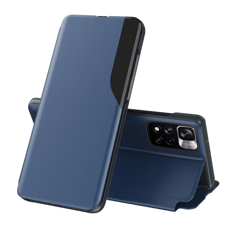 For Xiaomi Redmi Note 11 Pro Global Version Attraction Flip Holder Leather Phone Case(Blue)