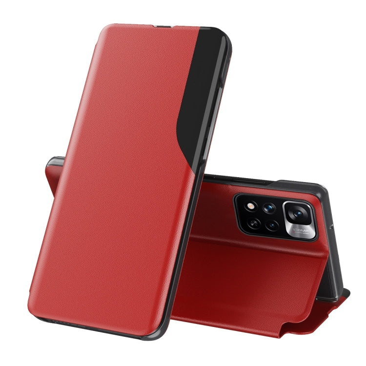 For Xiaomi Redmi Note 11 Pro Global Version Attraction Flip Holder Leather Phone Case(Red)