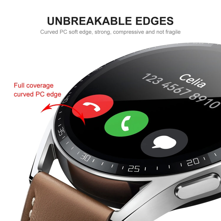2 PCS For Huawei Watch GT 3 46mm ENKAY Hat-Prince Full Coverage 3D Curved Soft PC Edge + PMMA HD Screen Protector Film