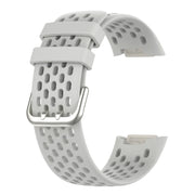 For Fitbit Charge 5 Monochromatic Breathable Silicone Watch Band(Moon White)
