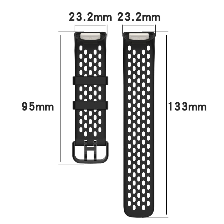 For Fitbit Charge 5 Monochromatic Breathable Silicone Watch Band(Moon White)