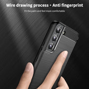 For Samsung Galaxy S22+ 5G MOFI Gentleness Series Brushed Texture Carbon Fiber Soft TPU Case(Black)