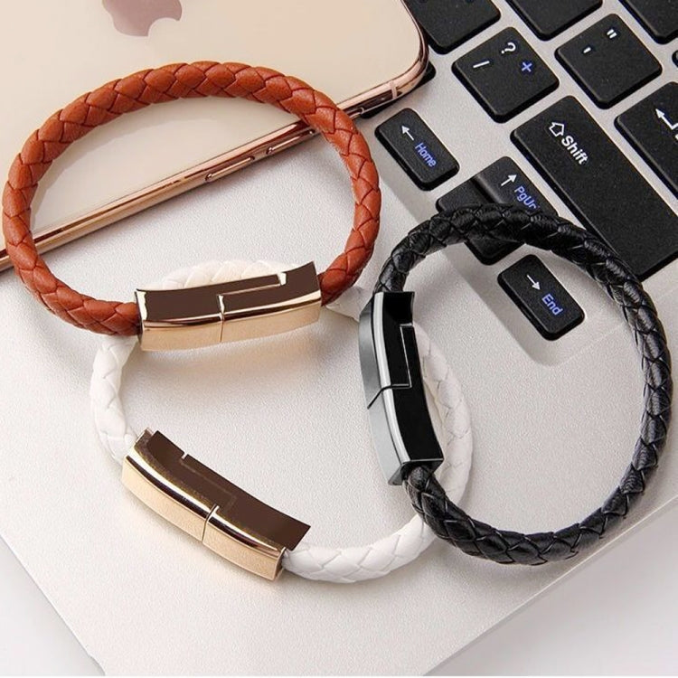 XJ-73 20cm USB to 8 Pin Bracelet Charging Data Cable(Brown)