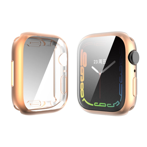 For Apple Watch Series 8 / 7 41mm ENKAY Hat-Prince Electroplated TPU Case(Rose Gold)